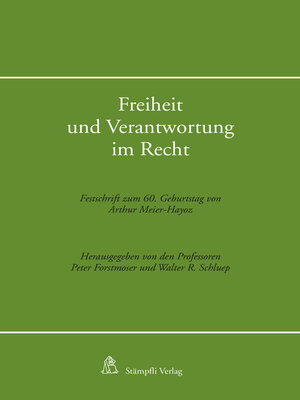 cover image of Freiheit und Verantwortung im Recht